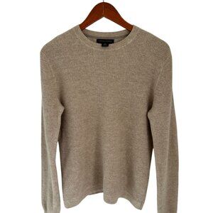 Banana Republic Crewneck Beige Lambswool & Cashmere Waffle Knit Sweater M